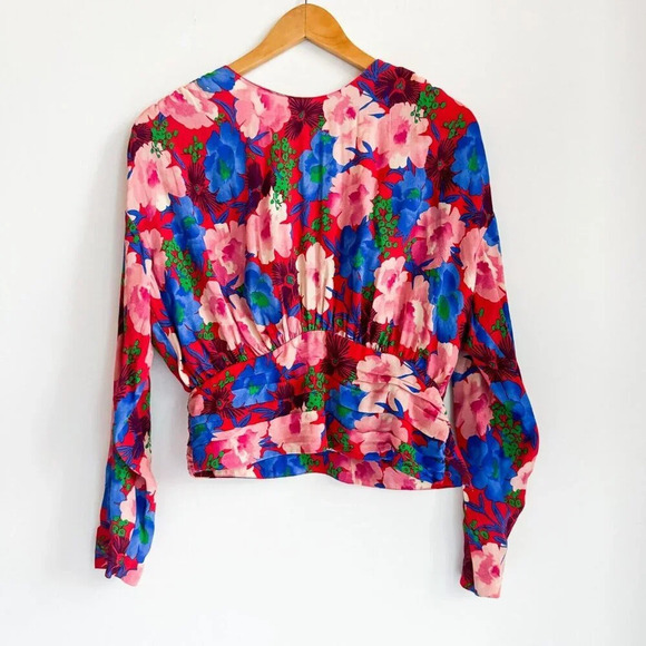 Zara As  Seen on TV Floral Long Sleeve Top XS - Picture 3 of 3
